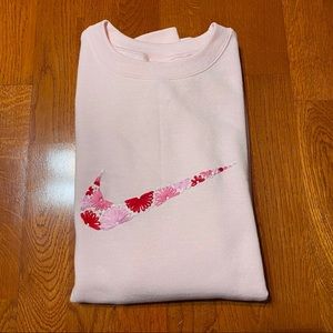 Pink Nike Embroidered Logo Crewneck Sweatshirt